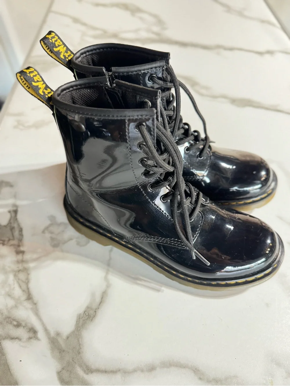 Dr. Martens Patent Black Lace-Up Boots size 6